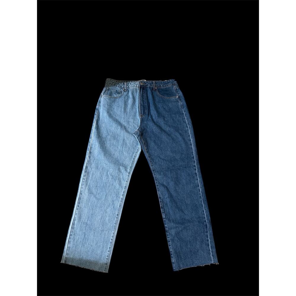 Fashion Nova Jeans Women's Size 15 Light Dark Denim Straight Legs New